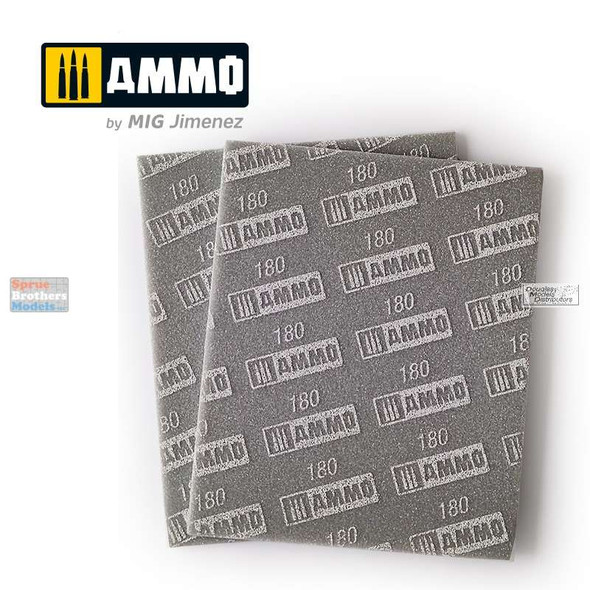 AMM8556 AMMO by Mig - Sanding Sponge Sheet 180-grit (2 pcs)