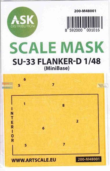 ASKM48001 1:48 ASK/Art Scale Mask - Su-33 Flanker-D (MNB kit)