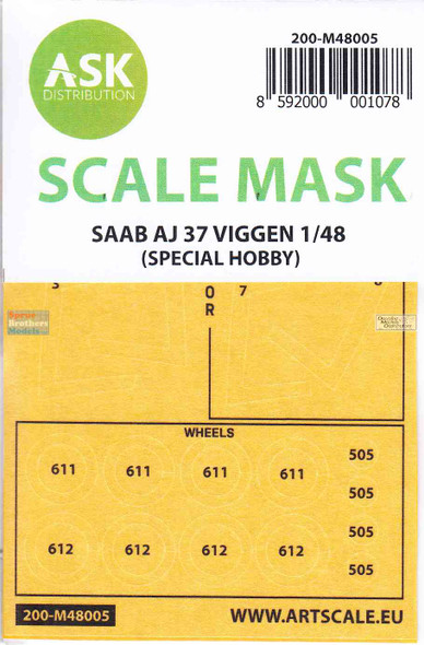 ASKM48005 1:48 ASK/Art Scale Mask - AJ-37 Viggen (SPH kit)