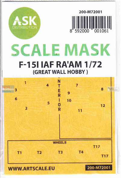 ASKM72001 1:72 ASK/Art Scale Mask - IAF F-15I Ra'am (GWH kit)