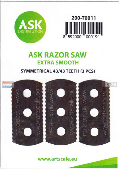 ASKT0011 ASK/Art Scale - Razor Saw Extra Smooth 43/43 Teeth 3pcs