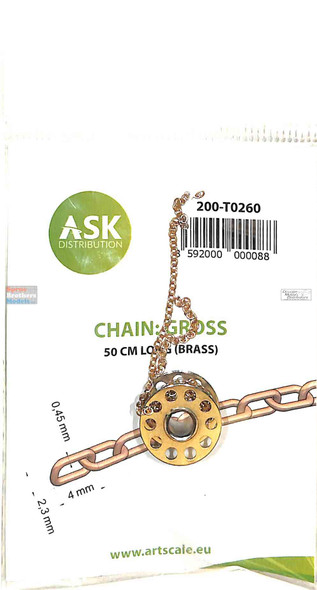 ASKT0260 ASK/Art Scale - Brass Chain (gross) 50cm Long (link: 0.45mm x 2.3mm x 4mm)