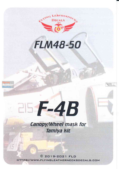 ORDFLM48050 1:48 Flying Leathernecks F-4B Phantom II Canopy and Wheel Mask Set (TAM kit)