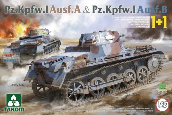 TAK02145 1:35 Takom Panzer Pz.Kpfw.I Ausf.A & Pz.Kpfw.I Ausf.B (1+1 / Contains 2 kits)