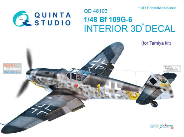 QTSQD48103 1:48 Quinta Studio Interior 3D Decal - Bf109G-6 (TAM kit)