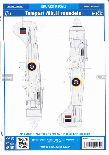 EDUD48087 1:48 Eduard Decals - Tempest Mk.II Roundels