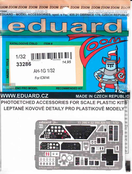 EDU33286 1:32 Eduard Color Zoom PE - AH-1G Cobra (ICM kit)