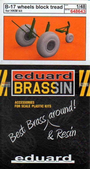 EDU648643 1:48 Eduard Brassin B-17 Flying Fortress Wheels Block Tread (HKM kit)