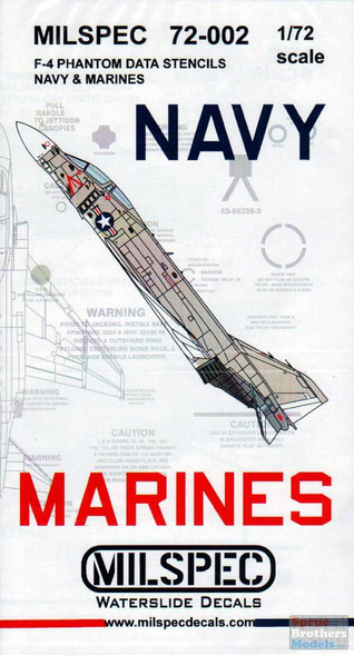 CAMMS72002 1:72 MilSpec Decals - F-4 Phantom II Hi Viz Data Stencils US Navy & Marines