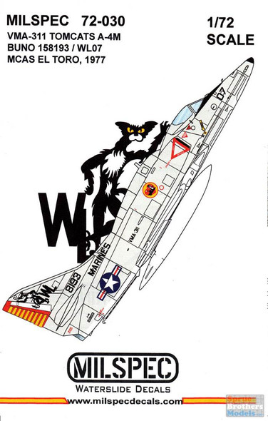 CAMMS72030 1:72 MilSpec Decals - A-4M Skyhawk VMA-311 Tomcats MCAS Toro 1977