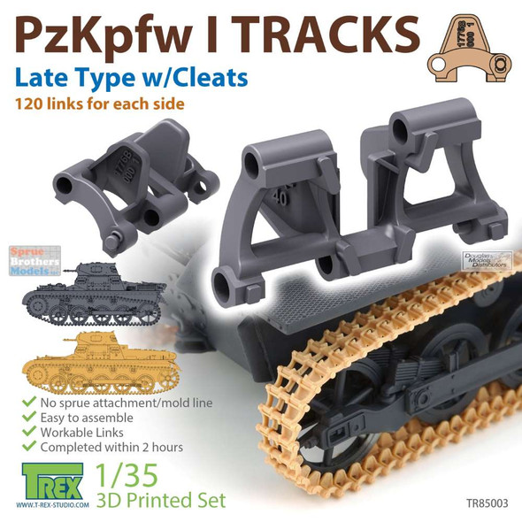 TRXTR85003 1:35 TRex Track Link Set - Panzer PzKpfw I Late Type with Cleats