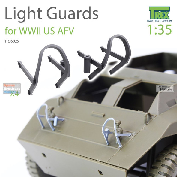 TRXTR35025 1:35 TRex - Light Guards for WW2 US AFVs (6 pcs)