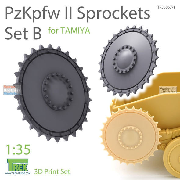 TRXTR35057-1 1:35 TRex - Panzer PzKpfw II Sprocket Set B (TAM kit)