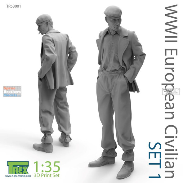 TRXTR53001 1:35 TRex - WW2 European Civilian Figure Set 1