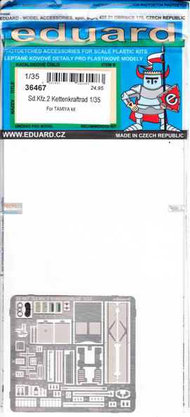 EDU36467 1:35 Eduard PE - Sd.Kfz.2 Kettenkraftkrad Detail Set (TAM kit)