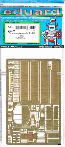 EDU36471 1:35 Eduard PE - Panzer IV Ausf.G Detail Set (TAM kit)