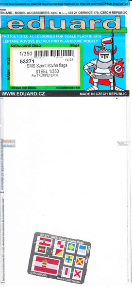 EDU53271 1:350 Eduard PE - SMS Szent Istvan Flags (TRP kit)