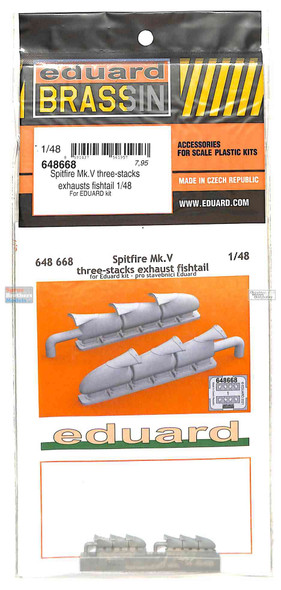 EDU648668 1:48 Eduard Brassin Spitfire Mk.V Three-Stacks Exhausts Fishtail (EDU kit)