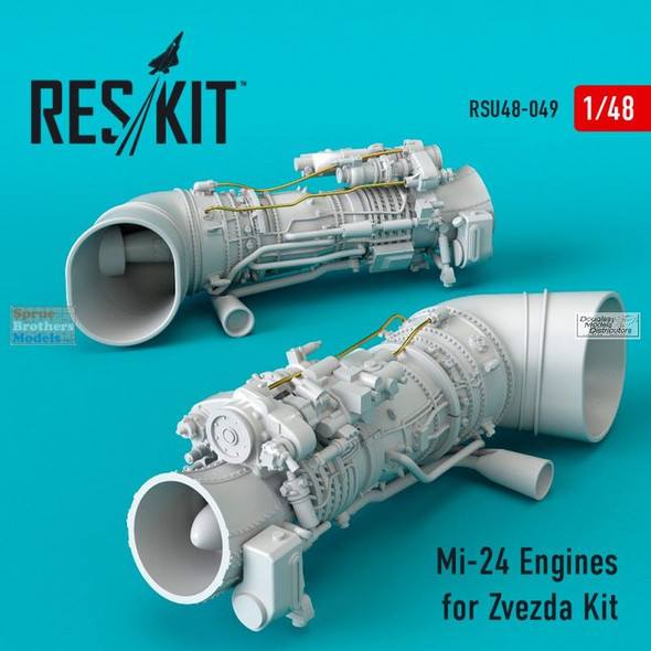 RESRSU480049U 1:48 ResKit Mi-24 Hind Engines (ZVE kit)