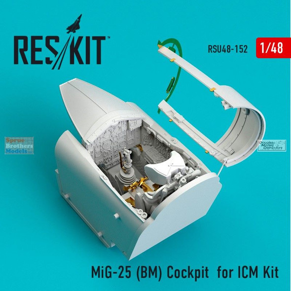 RESRSU480152U 1:48 ResKit MiG-25BM Foxbat Cockpit Set (ICM kit)