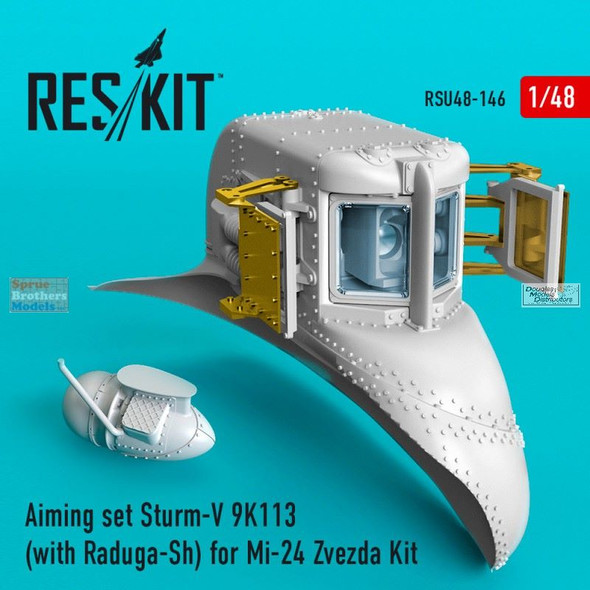 RESRSU480146U 1:48 ResKit Mi-24 Hind Aiming Set STURM-V 9K113 (with Raduga-SH) [ZVE kit]