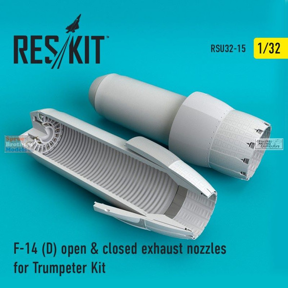 RESRSU320015U 1:32 ResKit F-14D Tomcat Open & Closed Exhaust Nozzles (TRP kit)