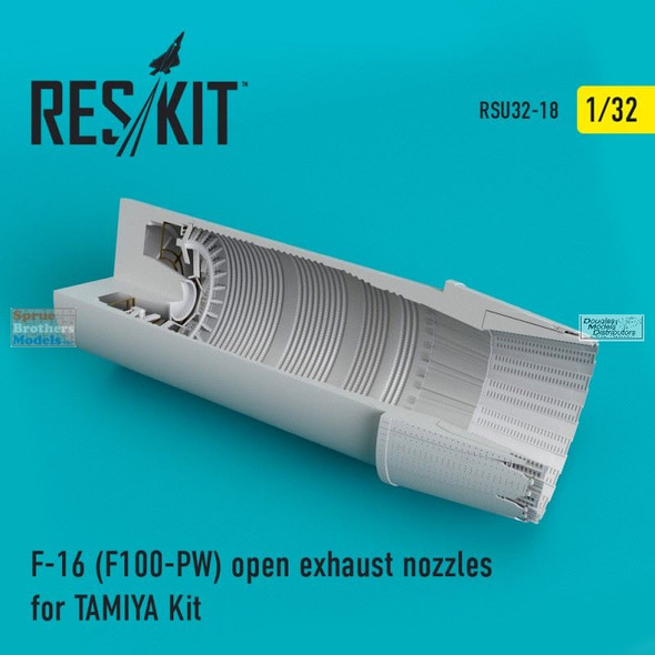 RESRSU320018U 1:32 ResKit F-16 Falcon (F100-PW) Open Exhaust Nozzle (TAM kit)
