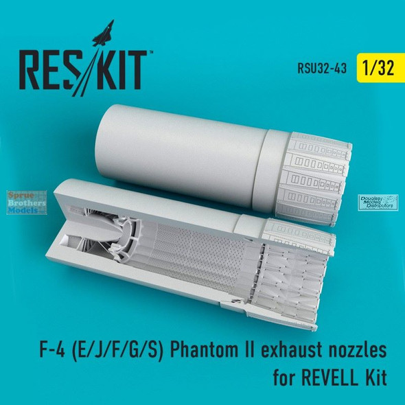 RESRSU320043U 1:32 ResKit F-4E F-4J F-4F F-4G F-4S Phantom II Exhaust Nozzles (REV kit)