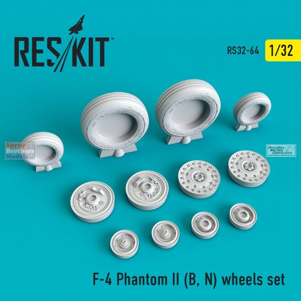 RESRS320064 1:32 ResKit F-4B F-4N Phantom II Wheels Set