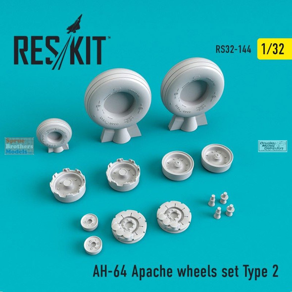 RESRS320144 1:32 ResKit AH-64 Apache Type 2 Wheels Set