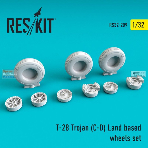 RESRS320209 1:32 ResKit T-28C T-28D Trojan  Land-Based Wheels Set