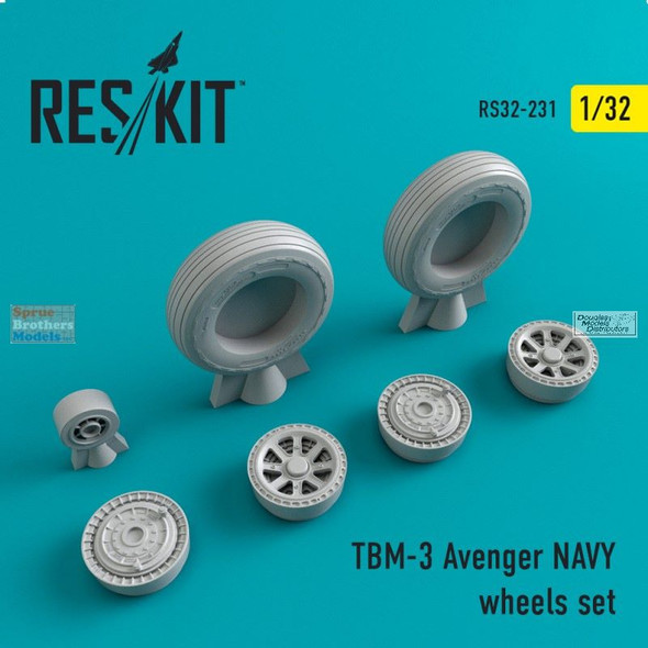 RESRS320231 1:32 ResKit TBM-3 Avenger Navy Wheels Set