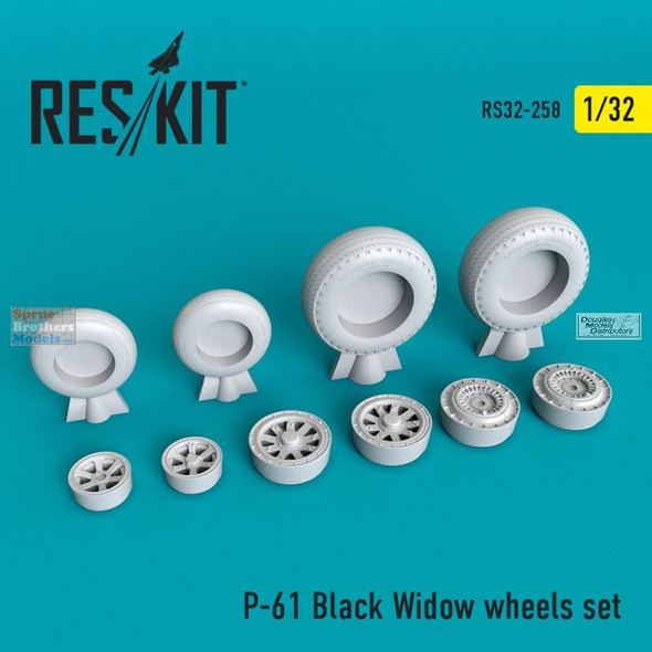 RESRS320258 1:32 ResKit P-61 Black Widow Wheels Set