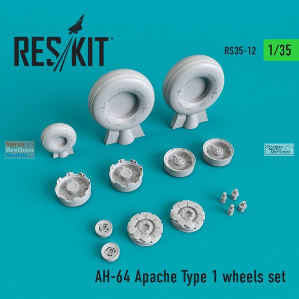 RESRS350012 1:35 ResKit AH-64 Apache Type 1 Wheels Set