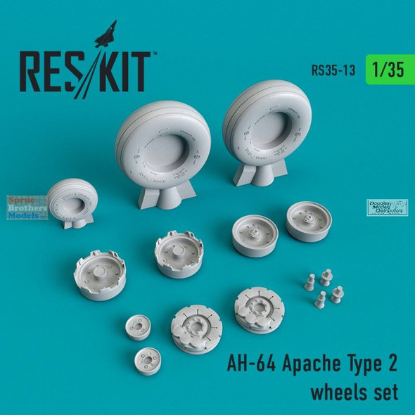 RESRS350013 1:35 ResKit AH-64 Apache Type 2 Wheels Set