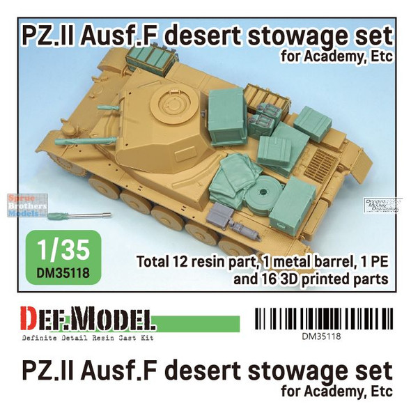 DEFDM35118 1:35 DEF Model Panzer II  Ausf.F Desert Stowage Set (ACA kit)