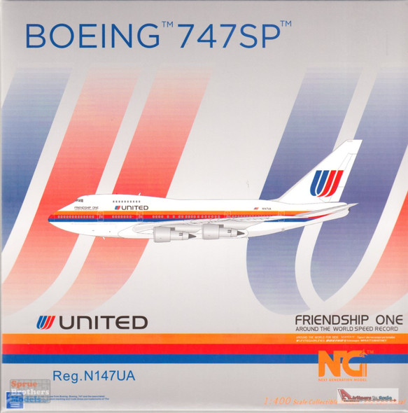 NGM07015 1:400 NG Model United Airlines B747SP Reg #N147UA (pre-painted/pre-built)