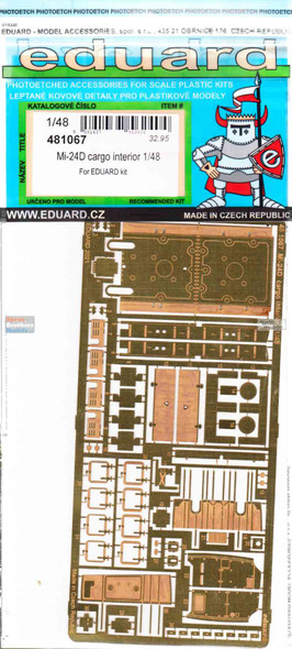 EDU481067 1:48 Eduard PE - Mi-24D Hind Cargo Interior Detail Set (EDU kit)