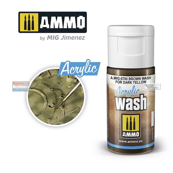 AMM0700 AMMO by Mig Acrylic Wash - Brown Wash for Dark Yellow (15ml)