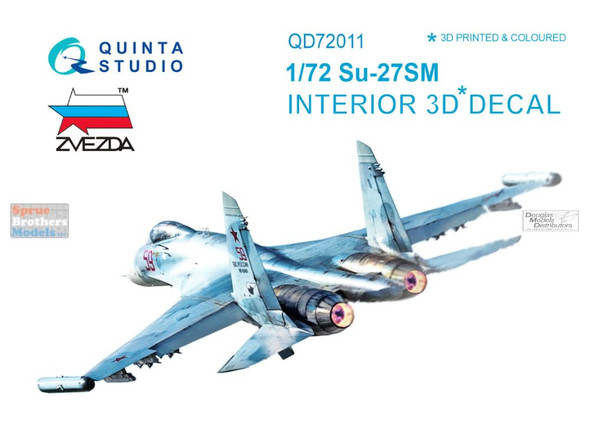 QTSQD72011 1:72 Quinta Studio Interior 3D Decal - Su-27SM Flanker Family (ZVE kit)