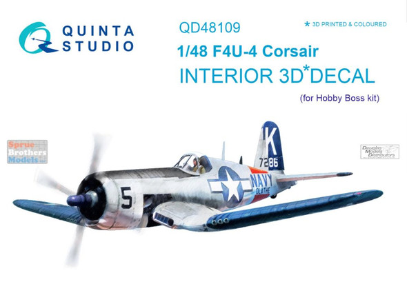 QTSQD48109 1:48 Quinta Studio Interior 3D Decal - F4U-4 Corsair (HBS kit)