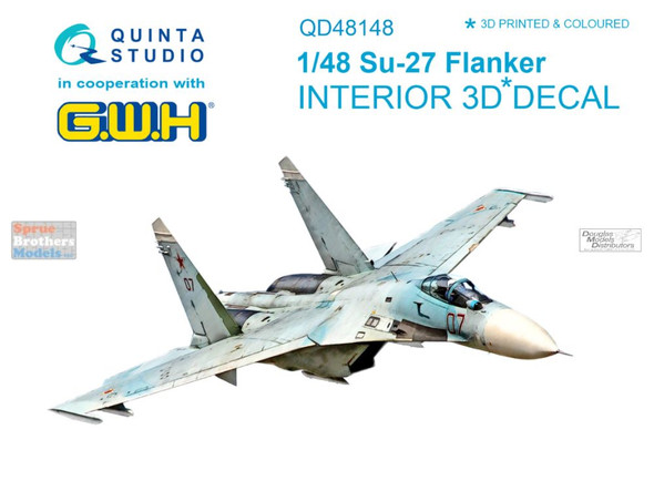 QTSQD48148 1:48 Quinta Studio Interior 3D Decal - Su-27 Flanker (GWH kit)