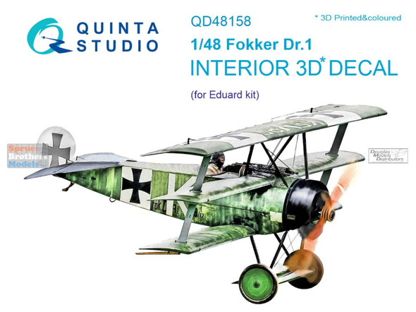 QTSQD48158 1:48 Quinta Studio Interior 3D Decal - Fokker Dr.1 (EDU kit)