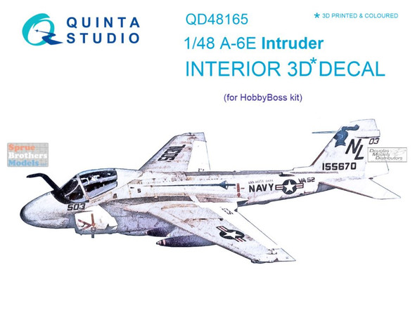 QTSQD48165 1:48 Quinta Studio Interior 3D Decal - A-6E Intruder (HBS kit)