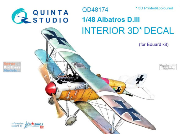 QTSQD48174 1:48 Quinta Studio Interior 3D Decal - Albatros D.III (EDU kit)