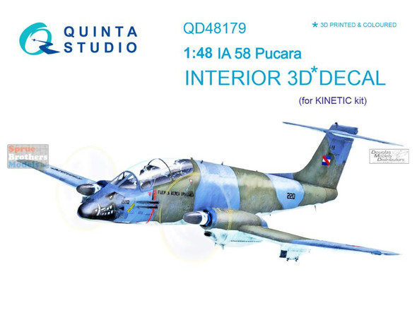 QTSQD48179 1:48 Quinta Studio Interior 3D Decal - IA-58 Pucara (KIN kit)