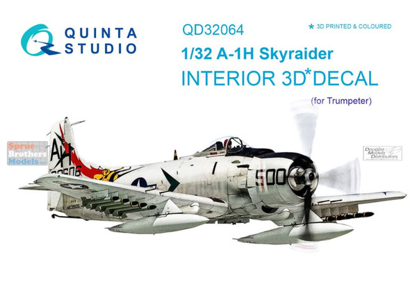 QTSQD32064 1:32 Quinta Studio Interior 3D Decal - A-1H Skyraider (TRP kit)