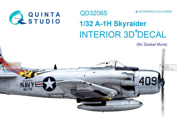 QTSQD32065 1:32 Quinta Studio Interior 3D Decal - A-1H Skyraider (ZKMkit)