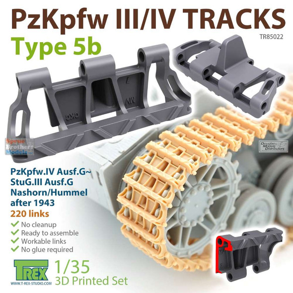 TRXTR85022 1:35 TRex - Panzer Pz.Kpfw III/IV Tracks Type 5b