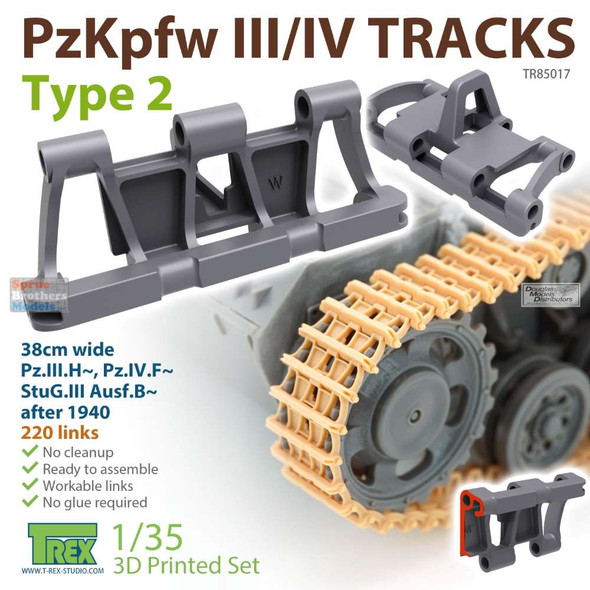 TRXTR85017 1:35 TRex - Panzer Pz.Kpfw III/IV Tracks Type 2